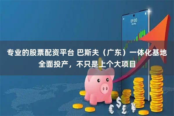 专业的股票配资平台 巴斯夫（广东）一体化基地全面投产，不只是上个大项目